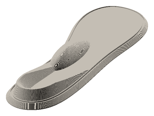High-arch offloading insert — 12 mm heel cup, 14 mm arch, deeper relief for a high-pressure forefoot