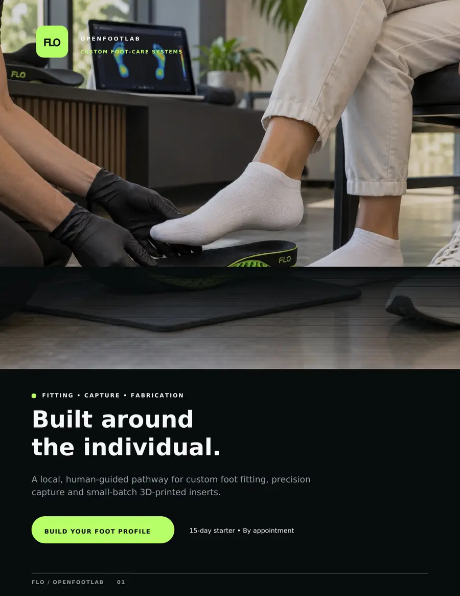 Cover of the FLO OpenFootLab clinical brochure